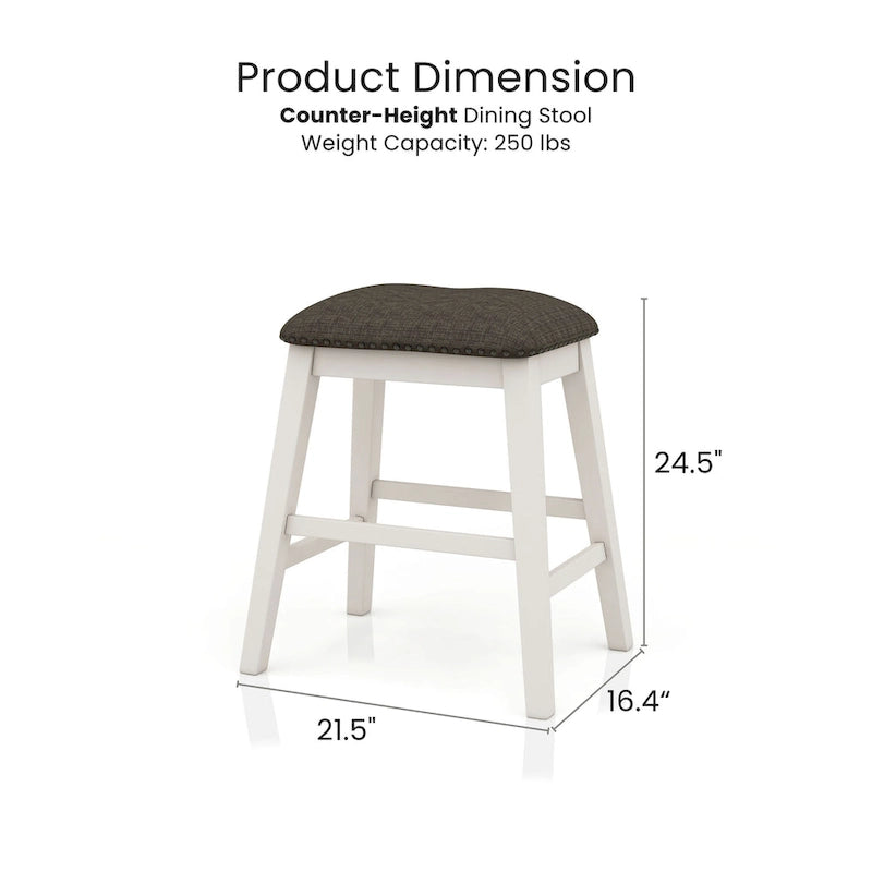 Hanto Transitional White Solid Wood Storage 7-Piece Counter Height Dining Set by Furniture of America