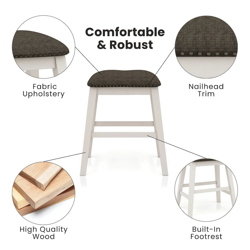 Hanto Transitional White Solid Wood Storage 7-Piece Counter Height Dining Set by Furniture of America