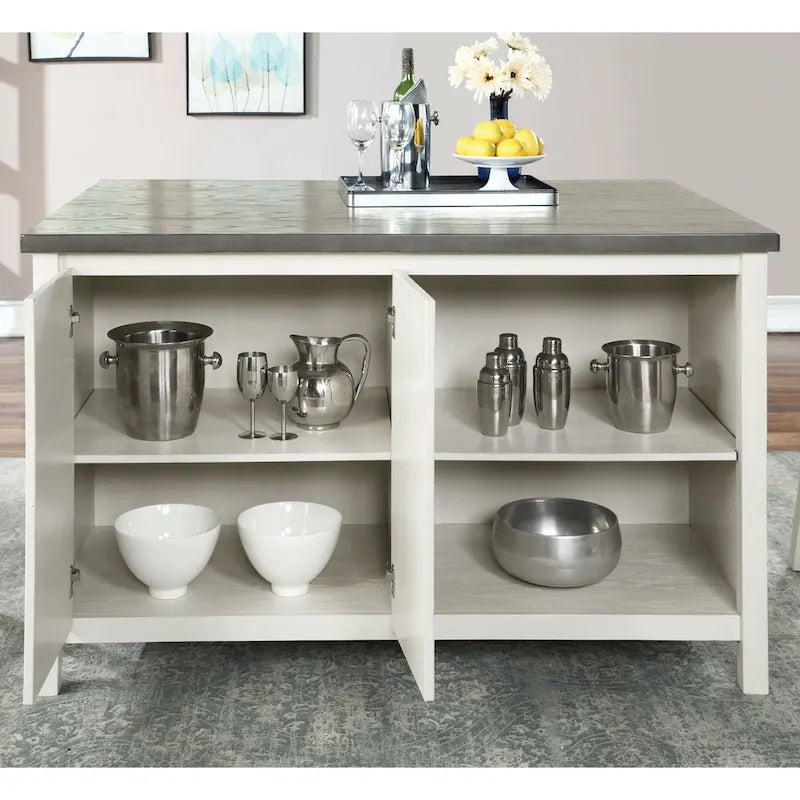 Hanto Transitional White Solid Wood Storage 7-Piece Counter Height Dining Set by Furniture of America