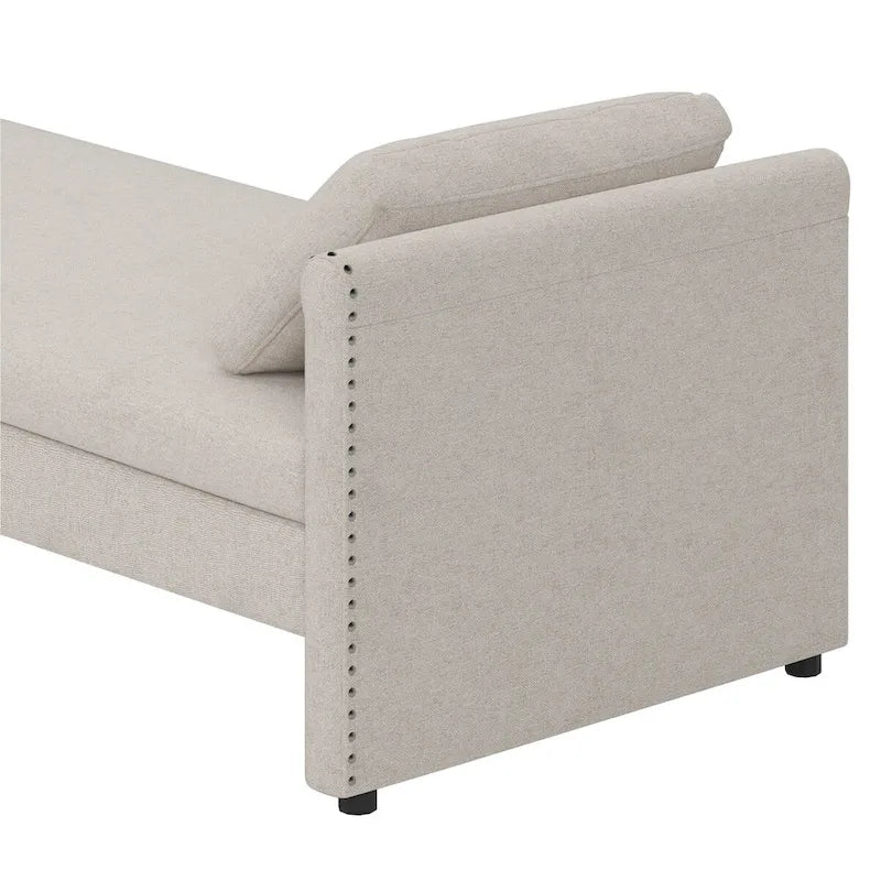 Modern Upholstered Chaise Lounger Daybed with Pillows Small Single Daybed for Living Rooms