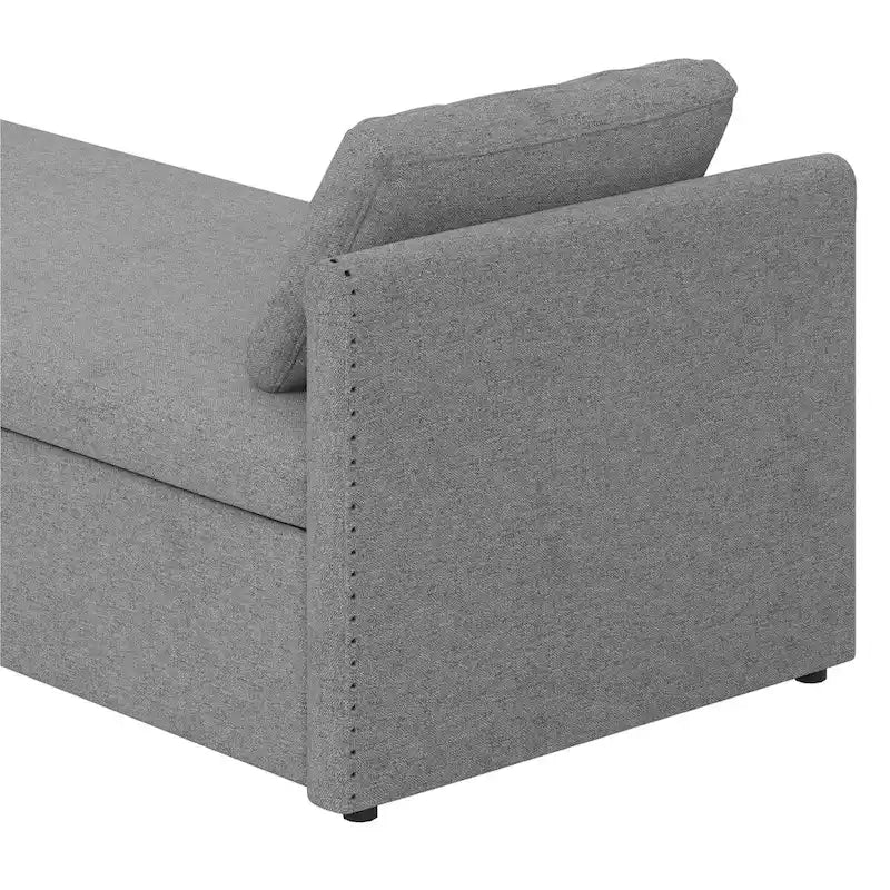 Modern Upholstered Chaise Lounger Daybed with Pillows Small Single Daybed for Living Rooms