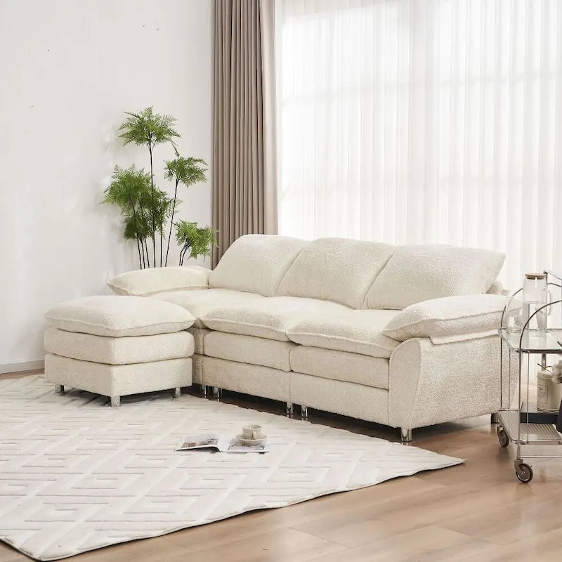 Modern Deep 3-Seat Sofa Couch