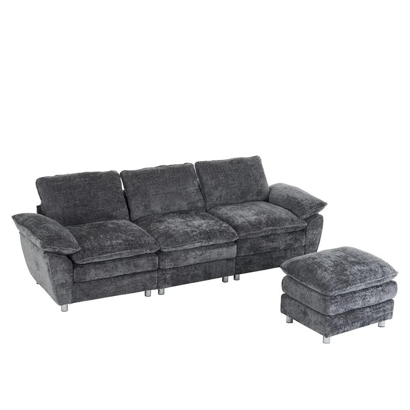 Modern Deep 3-Seat Sofa Couch