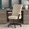 High Back Tufted Office Chair with Arms – Leather & Fabric, 6 Colors, 1-Person