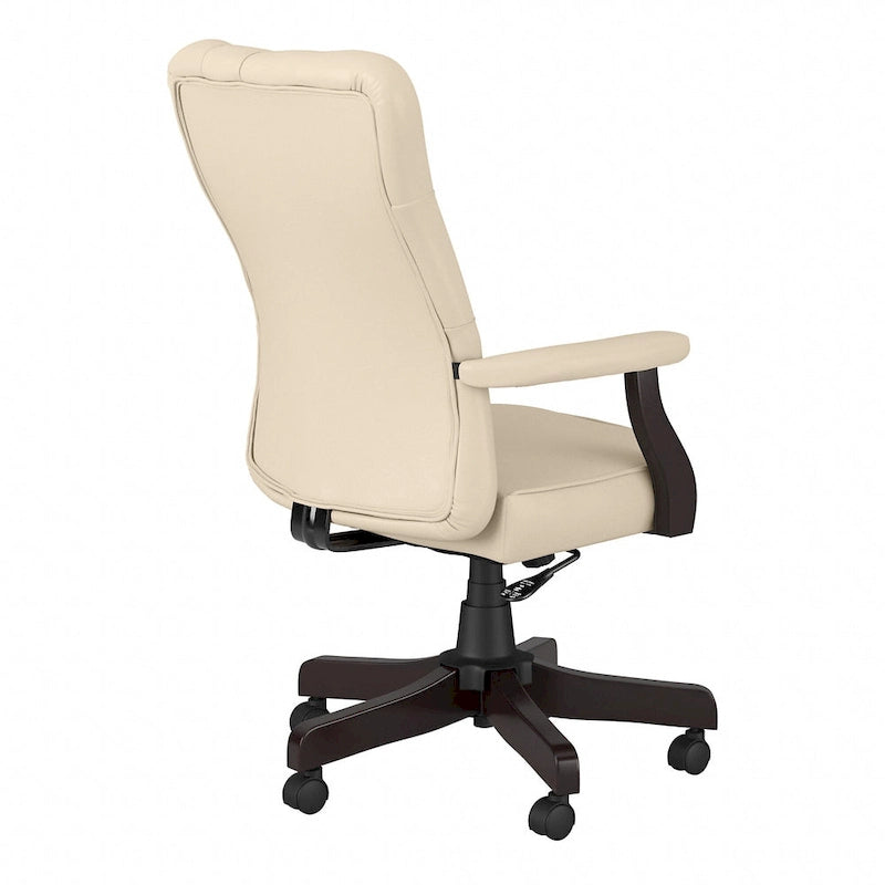 High Back Tufted Office Chair with Arms – Leather & Fabric, 6 Colors, 1-Person