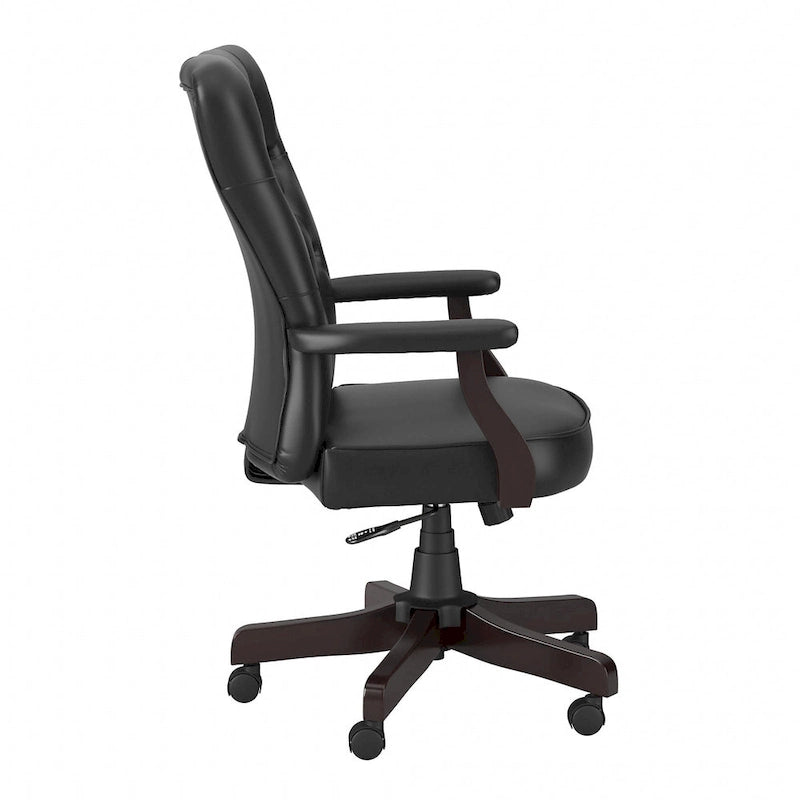 High Back Tufted Office Chair with Arms – Leather & Fabric, 6 Colors, 1-Person