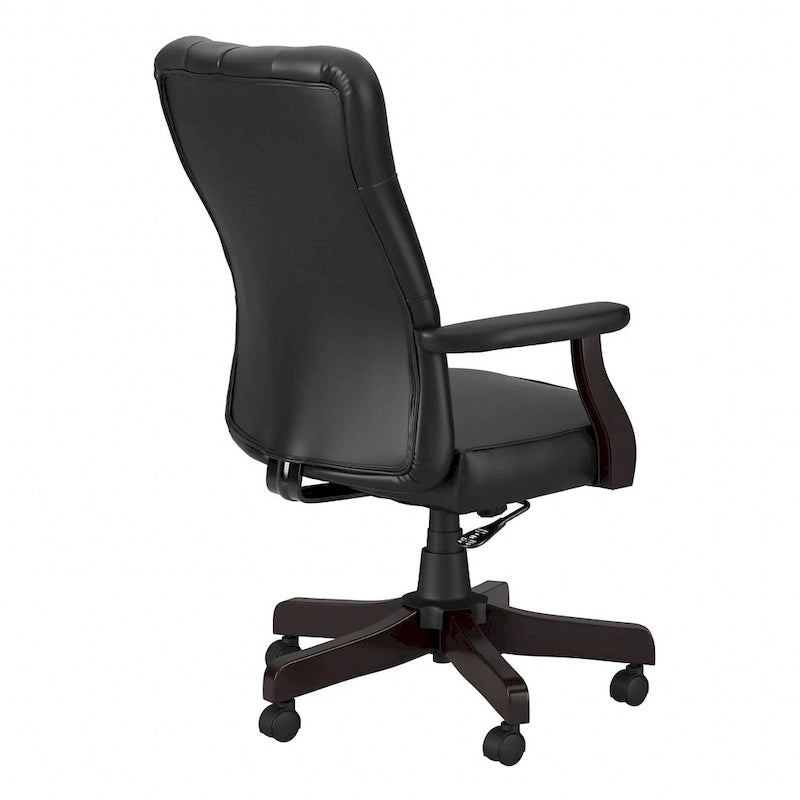 High Back Tufted Office Chair with Arms – Leather & Fabric, 6 Colors, 1-Person