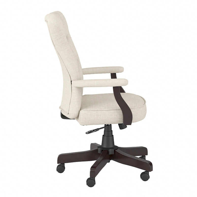High Back Tufted Office Chair with Arms – Leather & Fabric, 6 Colors, 1-Person