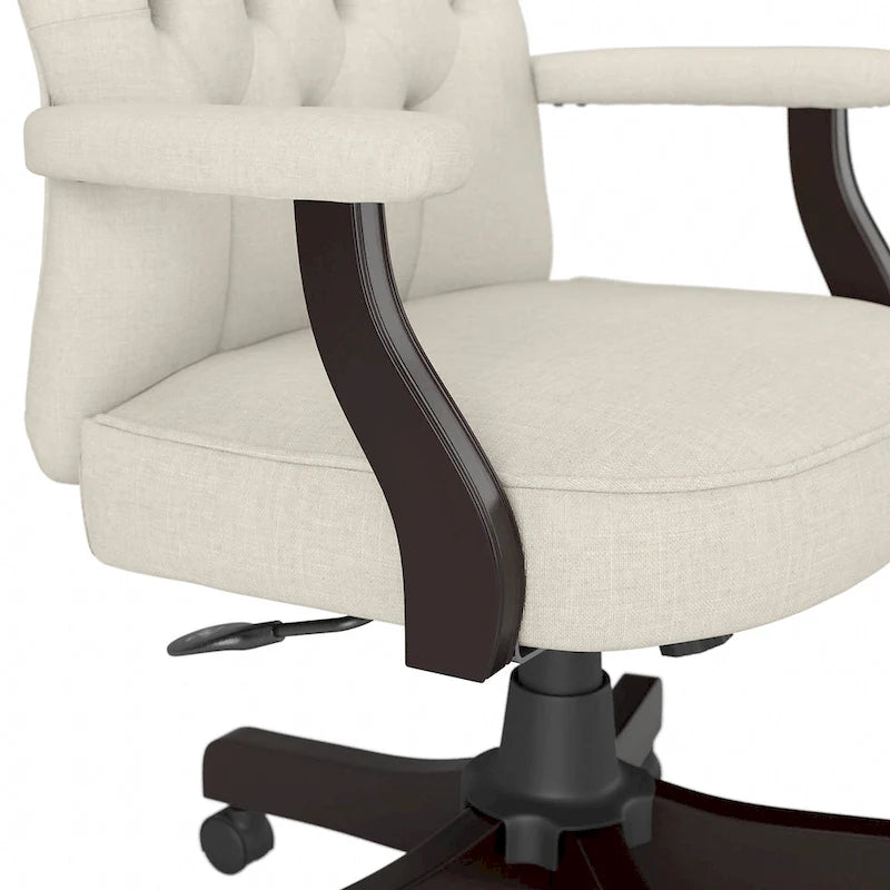 High Back Tufted Office Chair with Arms – Leather & Fabric, 6 Colors, 1-Person