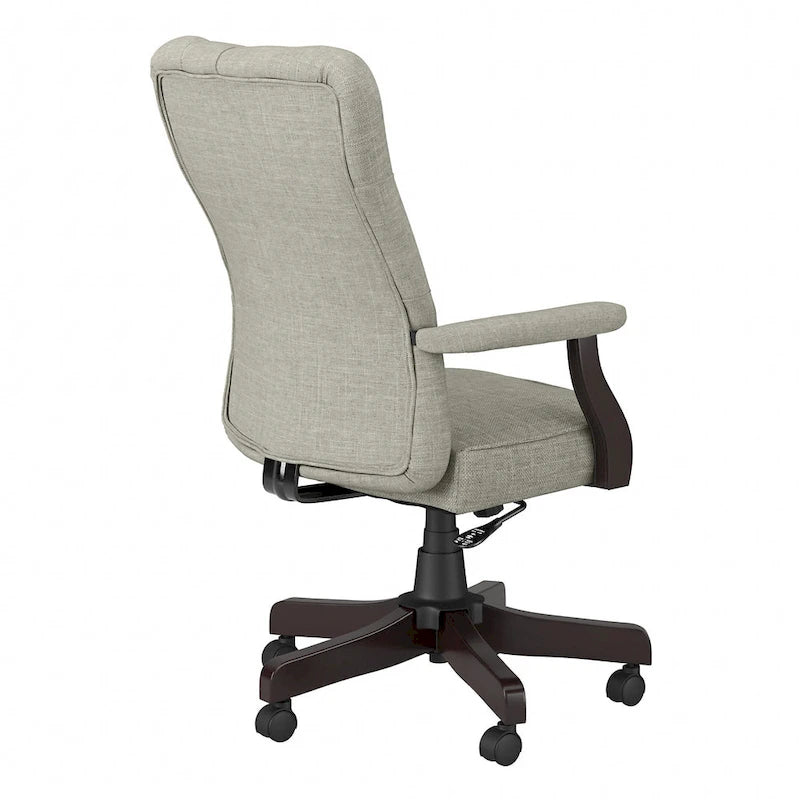 High Back Tufted Office Chair with Arms – Leather & Fabric, 6 Colors, 1-Person